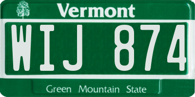 VT license plate WIJ874