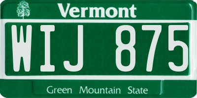 VT license plate WIJ875