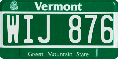 VT license plate WIJ876