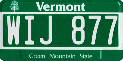VT license plate WIJ877