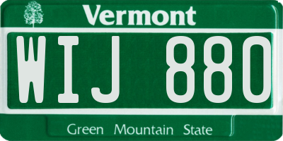 VT license plate WIJ880