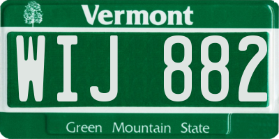 VT license plate WIJ882