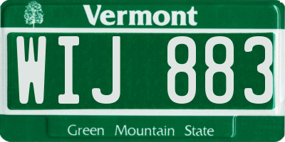 VT license plate WIJ883
