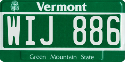 VT license plate WIJ886
