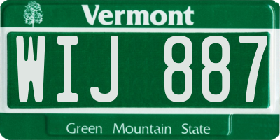 VT license plate WIJ887