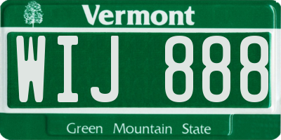 VT license plate WIJ888