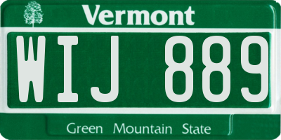 VT license plate WIJ889