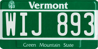 VT license plate WIJ893