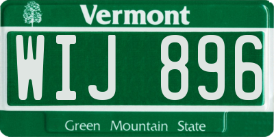 VT license plate WIJ896