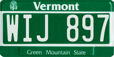 VT license plate WIJ897