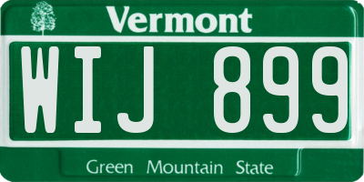 VT license plate WIJ899