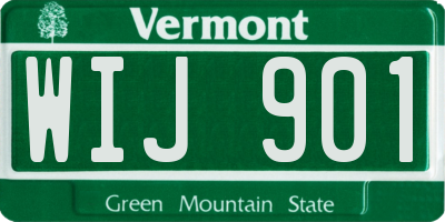 VT license plate WIJ901