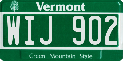 VT license plate WIJ902