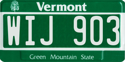 VT license plate WIJ903