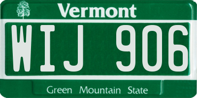 VT license plate WIJ906