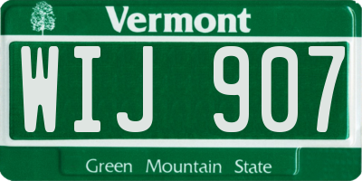 VT license plate WIJ907