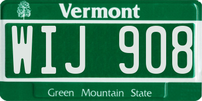VT license plate WIJ908