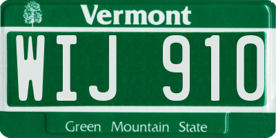 VT license plate WIJ910