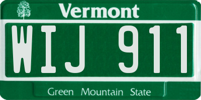 VT license plate WIJ911