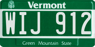 VT license plate WIJ912