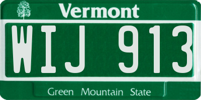 VT license plate WIJ913