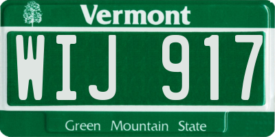 VT license plate WIJ917