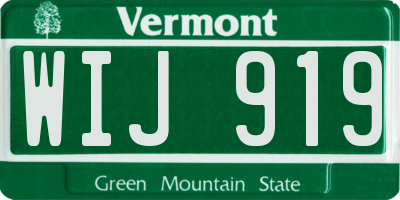 VT license plate WIJ919