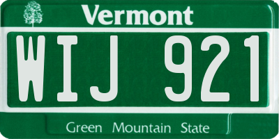 VT license plate WIJ921