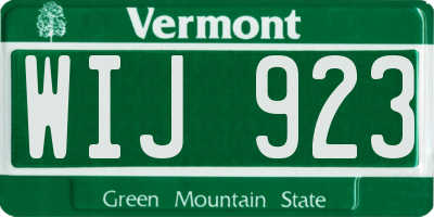 VT license plate WIJ923