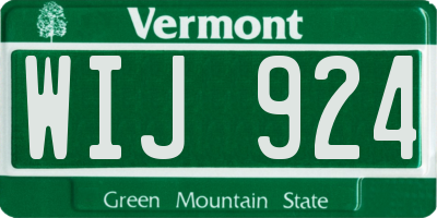 VT license plate WIJ924