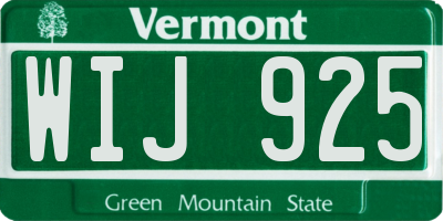 VT license plate WIJ925