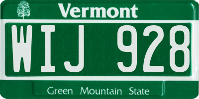 VT license plate WIJ928