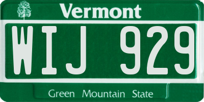 VT license plate WIJ929