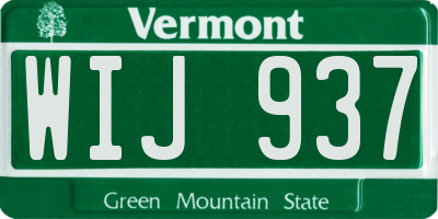 VT license plate WIJ937