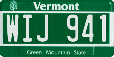 VT license plate WIJ941