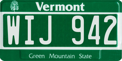 VT license plate WIJ942