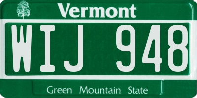VT license plate WIJ948