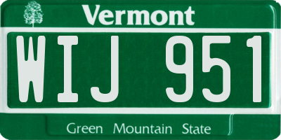 VT license plate WIJ951