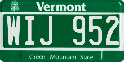 VT license plate WIJ952