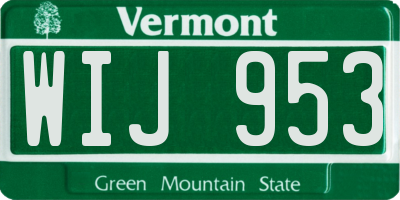 VT license plate WIJ953