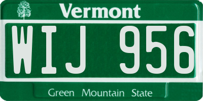 VT license plate WIJ956