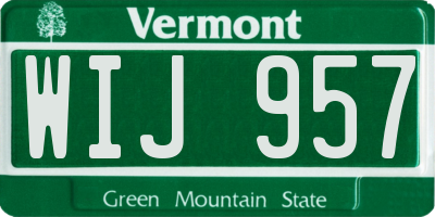 VT license plate WIJ957