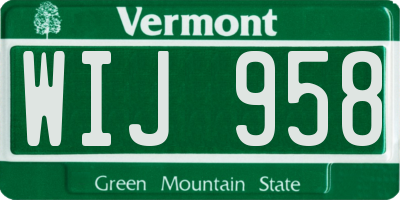 VT license plate WIJ958