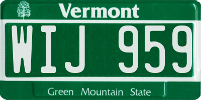 VT license plate WIJ959