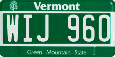 VT license plate WIJ960