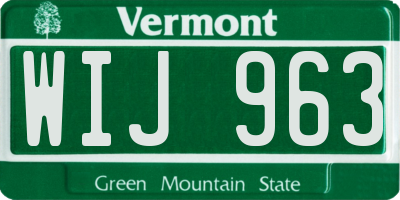 VT license plate WIJ963