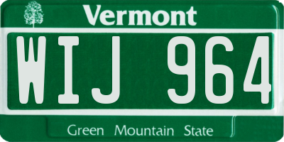 VT license plate WIJ964