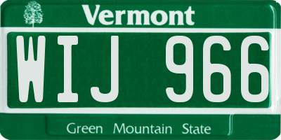 VT license plate WIJ966