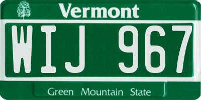 VT license plate WIJ967