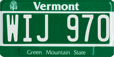 VT license plate WIJ970